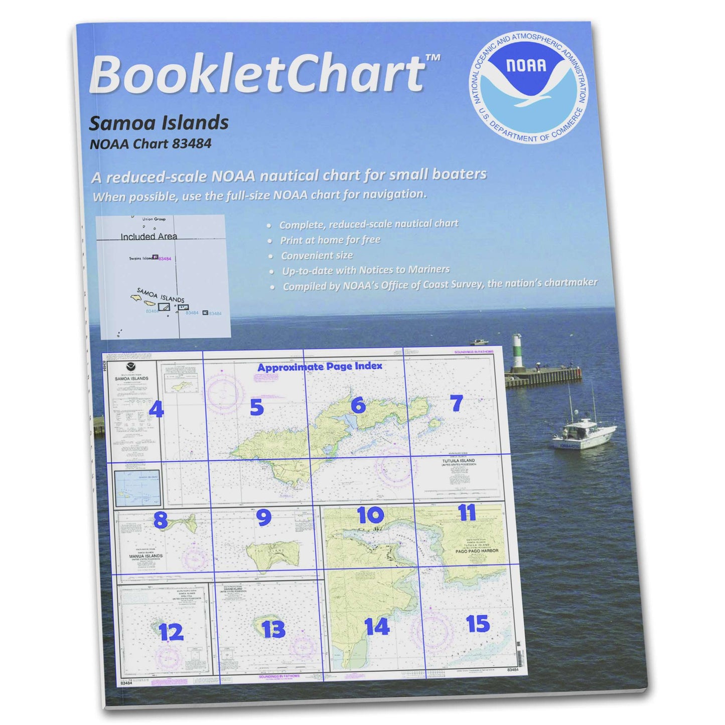 Paradise Clay CB83484 HISTORICAL NOAA Booklet Chart U.S. Possessions in Samoa Islands Manua Islands;Pago Pago Harbor;Tutui.
