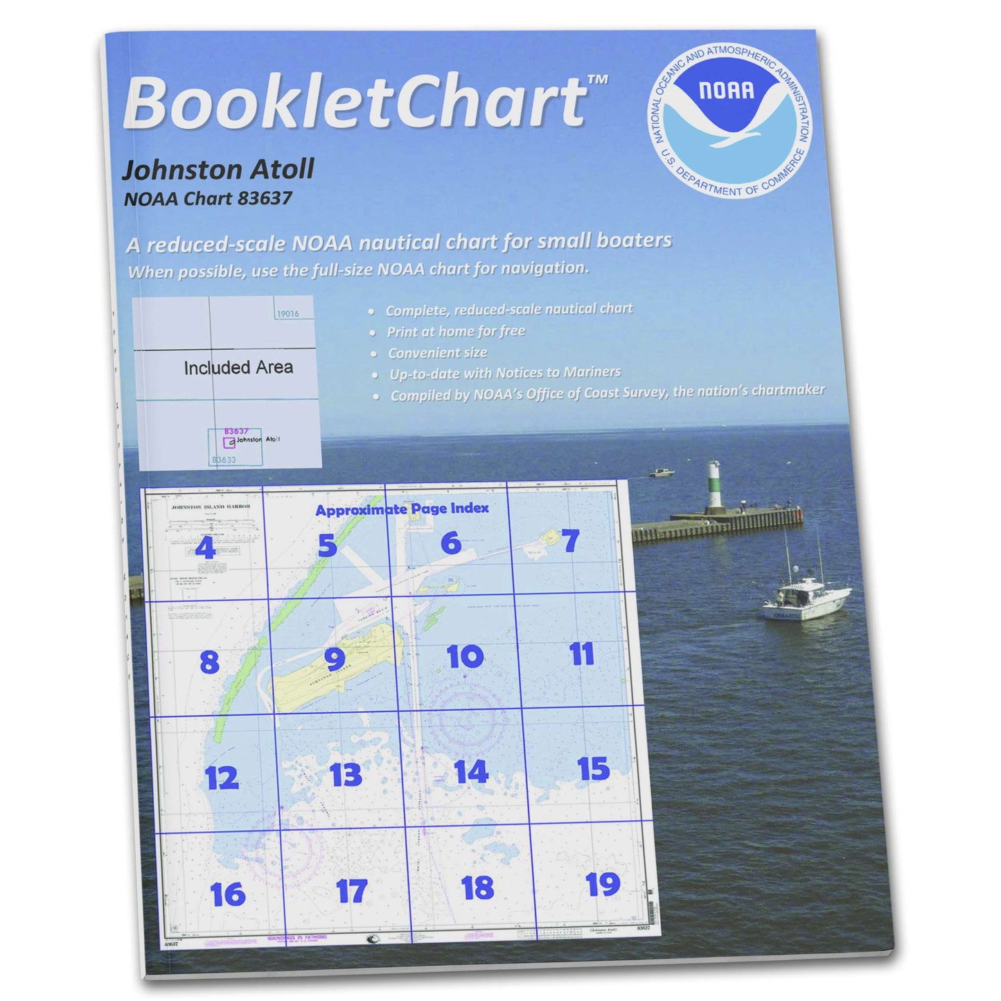 Paradise Clay CB83637 HISTORICAL NOAA Booklet Chart Johnston Atoll;Johnston Island Harbor