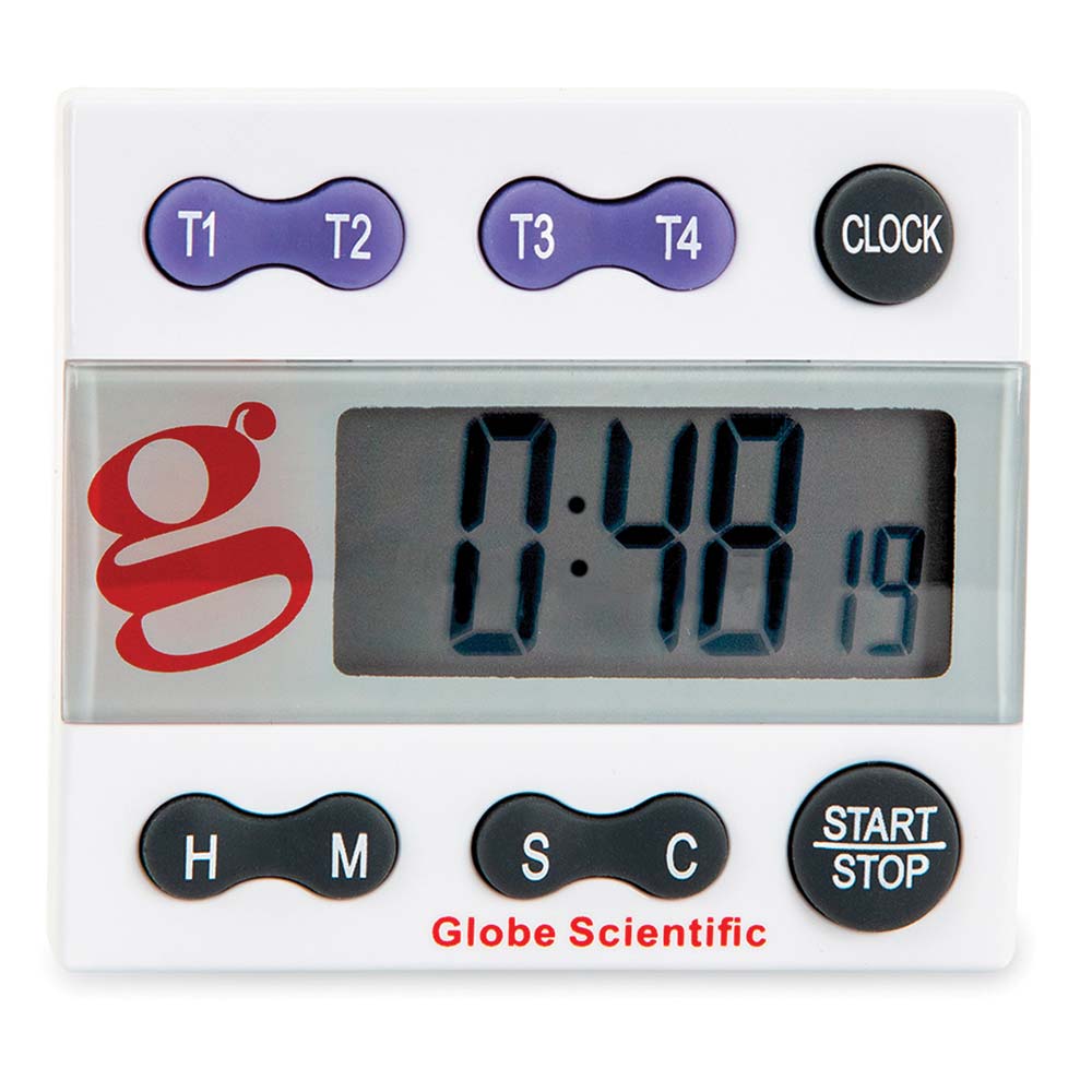Globe Scientific 1004 4 Channel Count Up-Count Down Timer