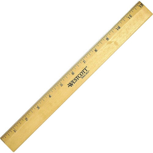 Westcott ACM05011 Westcott Beveled Metal Edge Wood Rulers