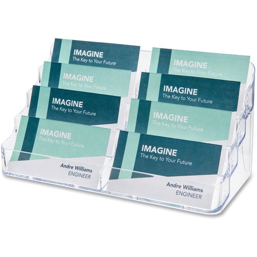 Deflecto DEF70801 Desktop Business Card Holder - Acrylic - 1 Each - Clear