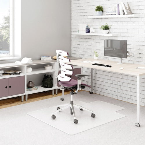 Deflecto DEFCM13433F Duramat Chairmat - Carpeted Floor - 60" Length X 46" Width - Lip Size 12" Length X 25" Width - Vinyl - Clear