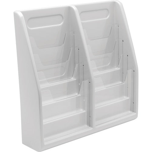 Deflecto DEF52209 Countertop/Wall Mount Literature Holder - 8 Pocket(S) - 19.8" Height X 20.3" Width X 5" Depth - Desktop, Wall Mountable - Gray - Plastic - 1Each