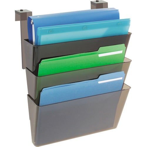 Deflecto DEF73502RT Three Pocket Partition Letter Wall System - 3 Pocket(S) - 20" Height X 13" Width X 4" Depth - Wall Mountable - Smoke - 3 / Set