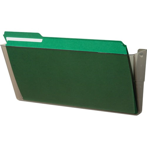 Deflecto DEF74302 Stackable Legal Wall Pocket - 1 Compartment(S) - 7" Height X 16.3" Width X 4" Depth - Wall Mountable - Smoke - 1Each