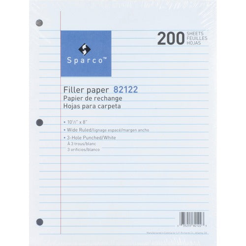 Sparco SPR82122 3-hole Punched Filler Paper