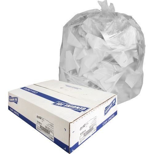 Genuine Joe GJO01011 Clear Trash Can Liners