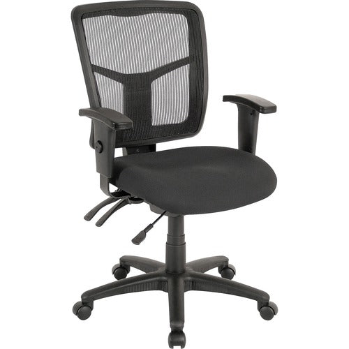 Lorell LLR86201 ErgoMesh Series Managerial Mesh Mid-Back Chair