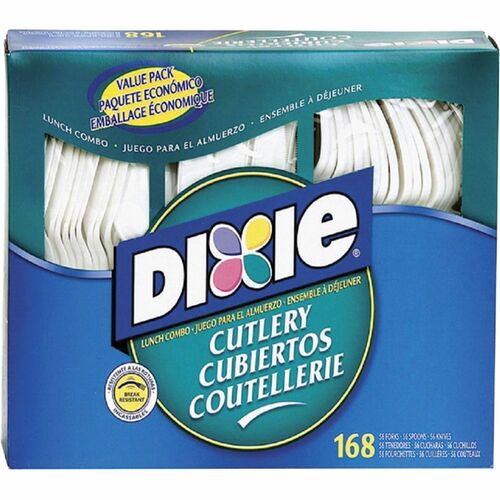 Dixie DXECM168 Heavyweight Disposable Forks, Knives & Spoons Combo Boxes by GP Pro