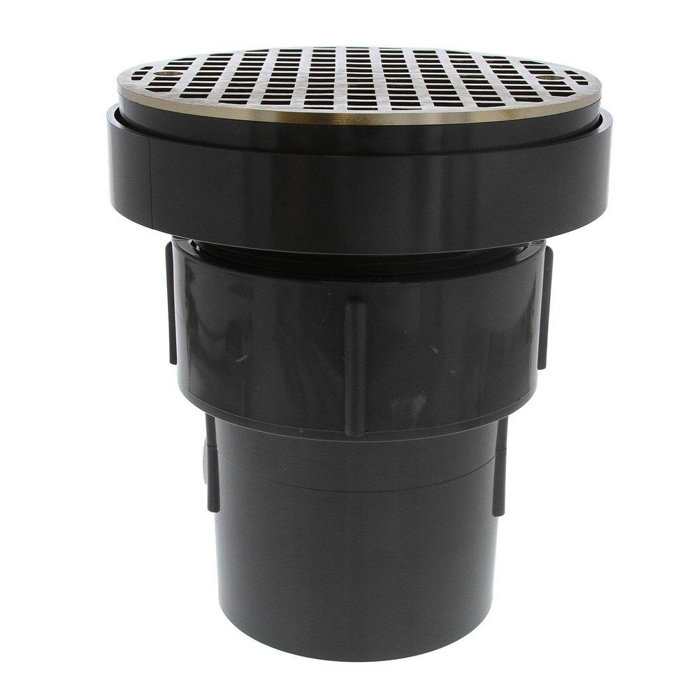 Jones Stephens D50487 3” x 4” LevelBest® Complete Pipe Fit Drain System with 3-1/2" Plastic Spud and 6” Nickel Bronze Strainer