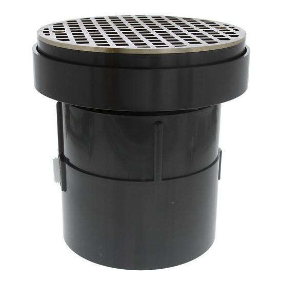 Jones Stephens D50488 4” LevelBest® Complete Pipe Fit Drain System with 3-1/2" Plastic Spud and 6” Nickel Bronze Strainer