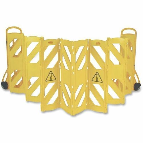 Rubbermaid Commercial RCP9S1100YW Foldable Mobile Caution Barrier
