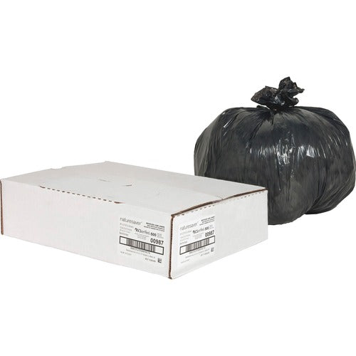 Nature Saver NAT00987 Black Low-density Recycled Can Liners