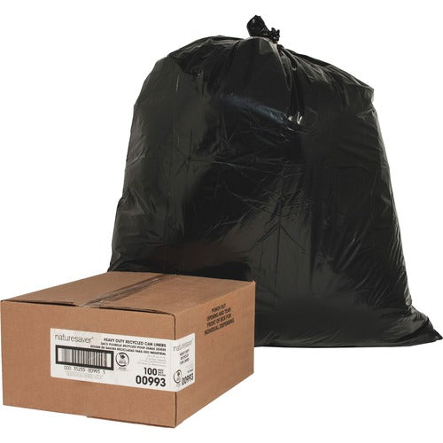 Nature Saver NAT00993 Black Low-density Recycled Can Liners