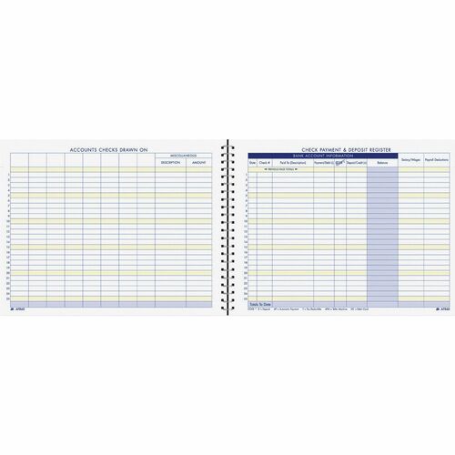 Adams ABFAFR60 Check Payment & Deposit Register