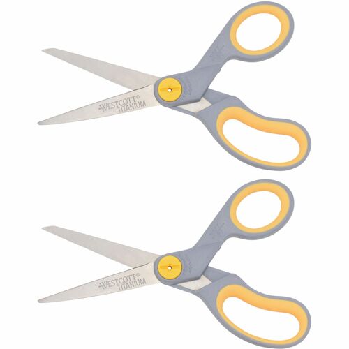 Westcott ACM13901 Westcott Titanium Bonded Scissors - 8" Overall Length - Pointed - Straight-Left/Right - Gray