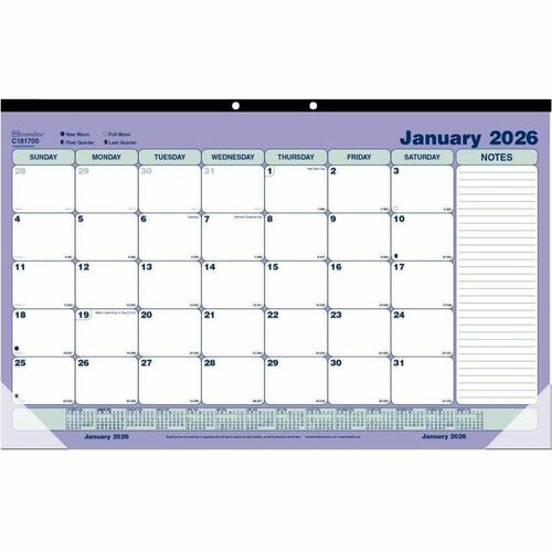 Brownline REDC181700 Monthly Desk/Wall Calendar 17-3/4" x 10-7/8" English