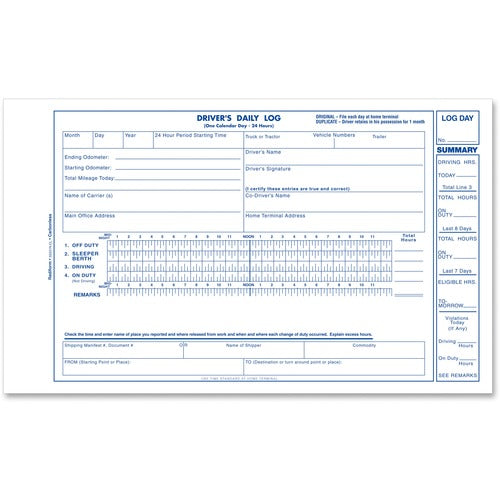Rediform REDS5031NCL Carbonless 2-part Driver's Daily Log Book