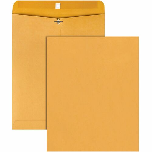 Quality Park QUA37805 Clasp Envelope - Clasp - #105 - 12" Width X 15.50" Length - 28 Lb - Clasp - Kraft - 100 / Box - Brown