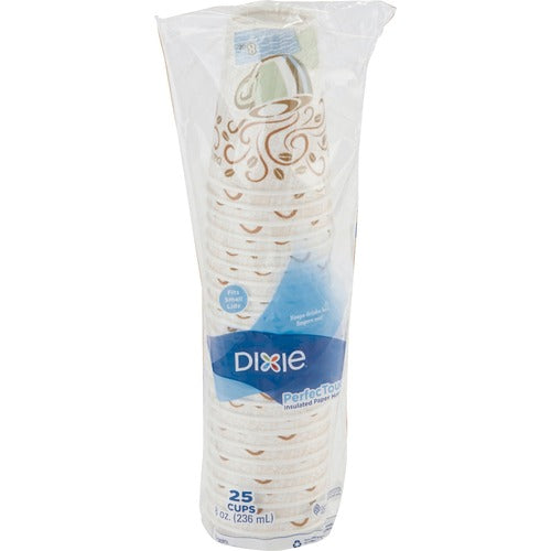Dixie DXE5338DX PerfecTouch 8 oz Insulated Paper Hot Coffee Cups by GP Pro