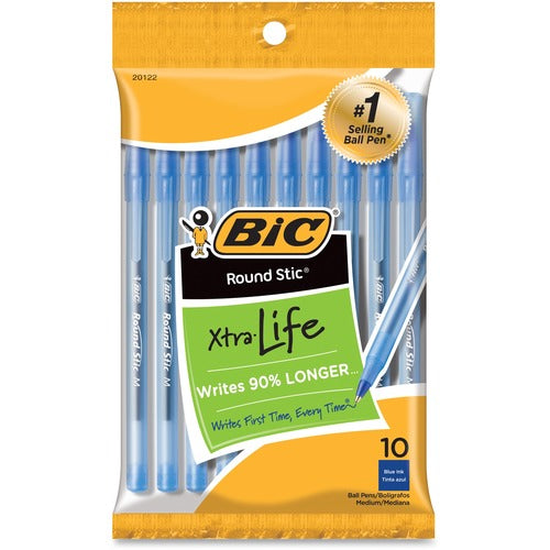 BIC BICGSMP101BE Round Stic Ballpoint Pens