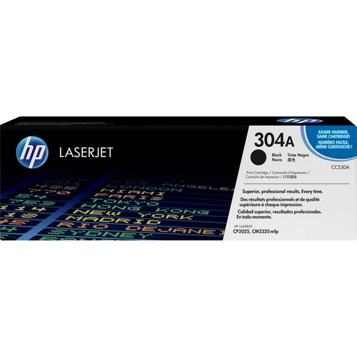 HP HEWCC530A 304A (CC530A) Original Standard Yield Laser Toner Cartridge - Single Pack - Black - 1 Each