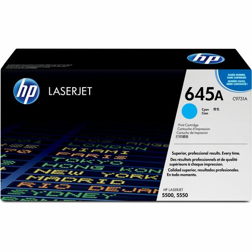 HP HEWC9731A 645A (C9731A) Original Laser Toner Cartridge - Single Pack - Cyan - 1 Each
