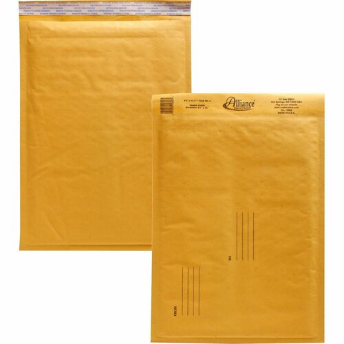 Alliance Rubber ALL10806 Kraft Bubble Mailer - Bubble - #4 - 9.50" Width X 14.50" Length - Peel & Seal - Paper - 25 / Carton - Kraft