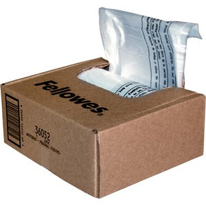 Fellowes FEL36052 Waste Bags For Small Office / Home Office Shredders - 7 Gal - 26" Height X 15" Width X 9" Depth - Clear