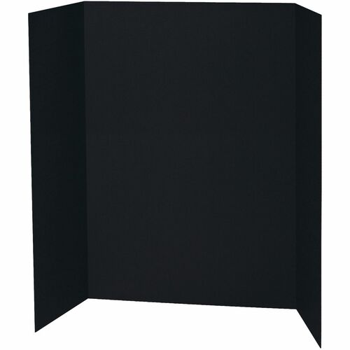 Pacon PAC3766 Spotlight Tri-Fold Corrugated Display Board - 36" Height X 48" Width - Black Surface - 24 / Carton