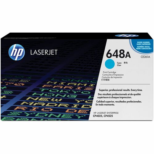 HP HEWCE261A 648A (CE261A) Original Standard Yield Laser Toner Cartridge - Single Pack - Cyan - 1 Each