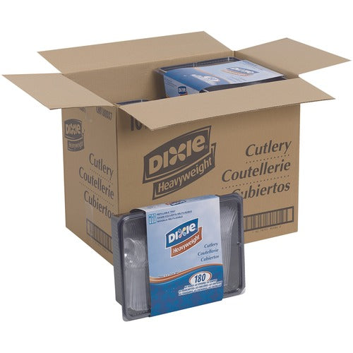 Dixie DXECH0180DX7CT Heavyweight Disposable Forks, Knives & Teaspoons Keeper Pack Grab-N-Go by GP Pro