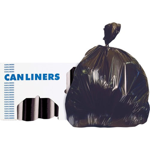 Heritage HERH8053TKR01 Accufit 55-Gallon Round Can Liners - 55 Gal - 40" Width X 53" Length X 0.90 Mil (23 Micron) Thickness - Black - Resin - 100/Carton - Can