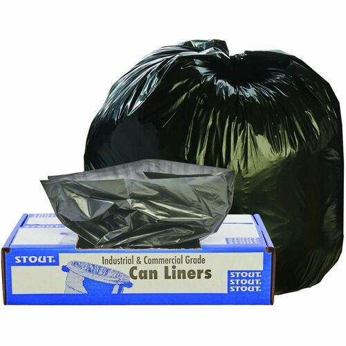 Stout STOT3340B13 Recycled Content Trash Bags - 33 Gal - 33" Width X 40" Length X 1.30 Mil (33 Micron) Thickness - Brown - Plastic, Resin - 100/Carton - Home, Office, Industrial