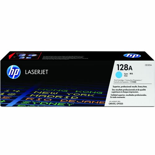 HP HEWCE321A 128A (CE321A) Original Standard Yield Laser Toner Cartridge - Single Pack - Cyan - 1 Each