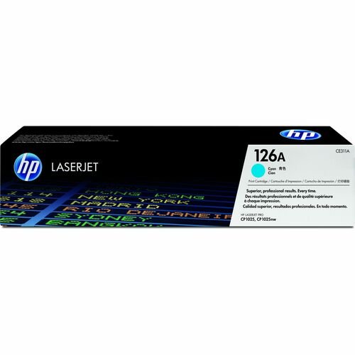 HP HEWCE311A 126A (CE311A) Original Standard Yield Laser Toner Cartridge - Single Pack - Cyan - 1 Each