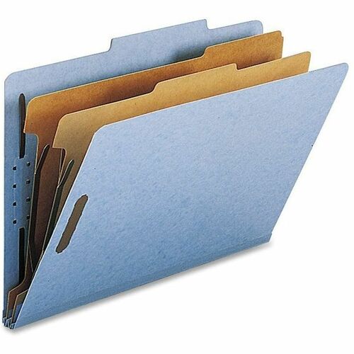 Nature Saver NATSP17224 Classification Folder - Legal - 8 1/2" X 14" Sheet Size - 2" Fastener Capacity For Folder - 2 Divider(S) - 25 Pt. Folder Thickness - Blue - Recycled - 10 / Box