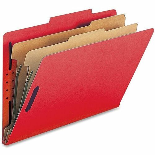 Nature Saver NATSP17225 Classification Folder - Legal - 8 1/2" X 14" Sheet Size - 2" Fastener Capacity For Folder - 2 Divider(S) - 25 Pt. Folder Thickness - Bright Red - Recycled - 10 / Box