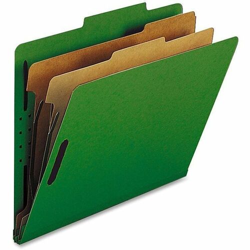 Nature Saver NATSP17208 Classification Folder - Letter - 8 1/2" X 11" Sheet Size - 2" Fastener Capacity For Folder - 2 Divider(S) - 25 Pt. Folder Thickness - Green - Recycled - 10 / Box