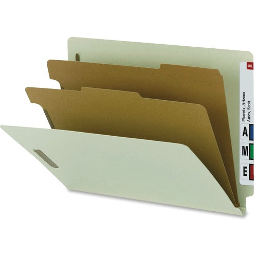 Nature Saver NATSP17252 Classification Folder With Standard Divider - Letter - 8 1/2" X 11" Sheet Size - 2 Fastener(S) - 2" Fastener Capacity For Folder - 2 Divider(S) - 25 Pt. Folder Thickness - Gray - Recycled - 10 / Box