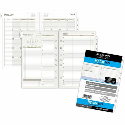 At-A-Glance AAG481225A Daily Monthly Planner Two Page Per Day Refill, Loose-Leaf, Desk Size