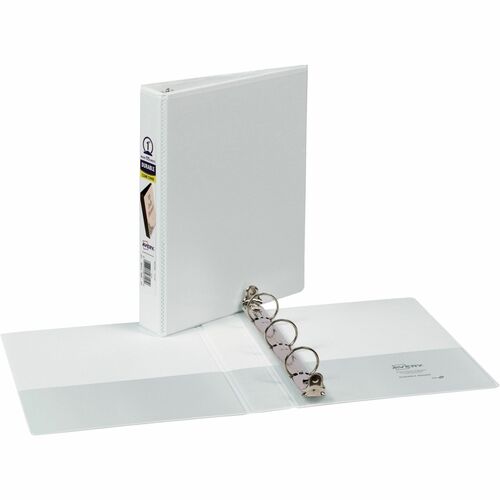 Avery® AVE17116 Mini Durable View Ring Binder - 1" Binder Capacity - 5 1/2" X 8 1/2" Sheet Size - Round Ring Fastener - 2 Internal Pocket(S) - Vinyl - White - 1 Each