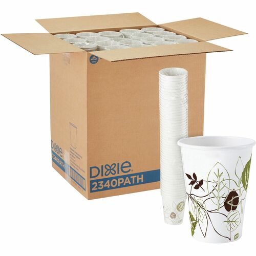 Dixie DXE2340PATHCT Pathways 10 oz Paper Hot Cups By GP Pro