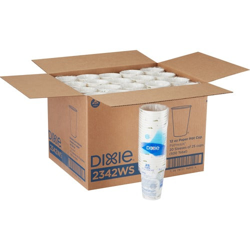 Dixie DXE2342WSCT Pathways 12 oz Paper Hot Cups By GP Pro