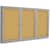 Ghent GHEPA34872K 3-Door Indoor Enclosed Bulletin Board - 48" Height X 72" Width - Natural Cork Surface - Satin Aluminum Frame - 1 Each