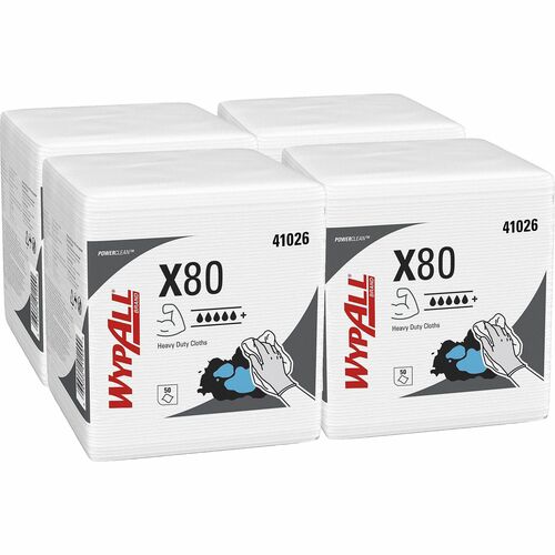 Wypall KCC41026 PowerClean X80 Heavy Duty Cloths Extended Use Cloths - Quarter-fold