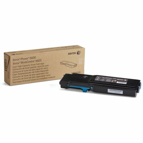 Xerox XER106R02225 Phaser 6600/Workcentre 6605, High Capacity Cyan Toner Cartridge - Laser - High Yield - 6000 Page - 1 Each
