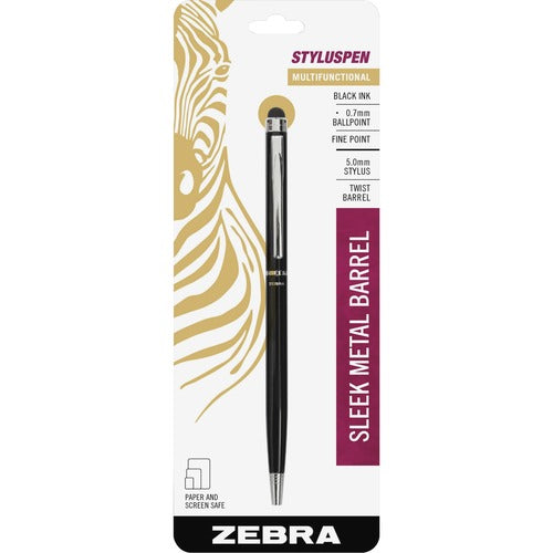 Zebra ZEB33111 Stylus And Ballpoint Pen Combo - Metal - Black