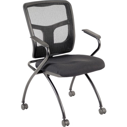 Lorell LLR84374 Mesh Back Nesting Training/Guest Chairs