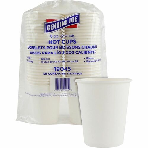 Genuine Joe GJO19045 8 oz Disposable Hot Cups
